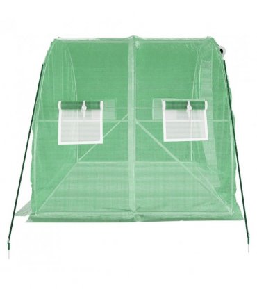 vidaXL Greenhouse with Steel Frame Green 6 m² 3x2x2 m — Size: 3 x 2 x 2 m