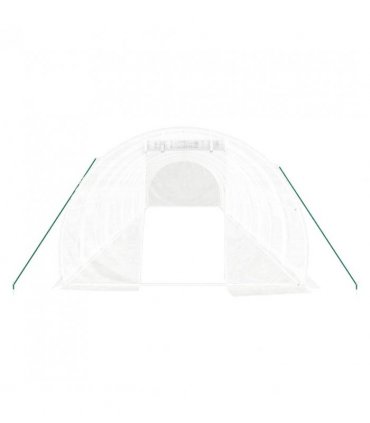 vidaXL Greenhouse with Steel Frame White 36 m² 12x3x2 m — Size: 12 x 3 x 2 m