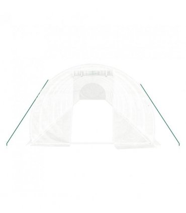 vidaXL Greenhouse with Steel Frame White 54 m² 18x3x2 m — Size: 18 x 3 x 2 m