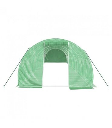 vidaXL Greenhouse with Steel Frame Green 36 m² 12x3x2 m — Size: 12 x 3 x 2 m