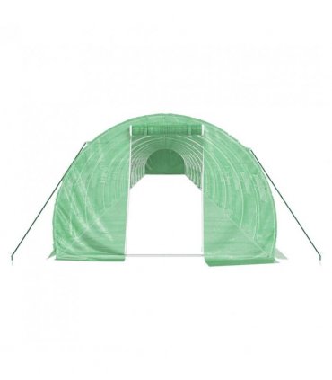 vidaXL Greenhouse with Steel Frame Green 66 m² 22x3x2 m — Size: 22 x 3 x 2 m