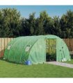 vidaXL Greenhouse with Steel Frame Green 16 m² 4x4x2 m — Size: 4 x 4 x 2 m