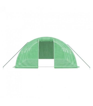 vidaXL Greenhouse with Steel Frame Green 16 m² 4x4x2 m — Size: 4 x 4 x 2 m