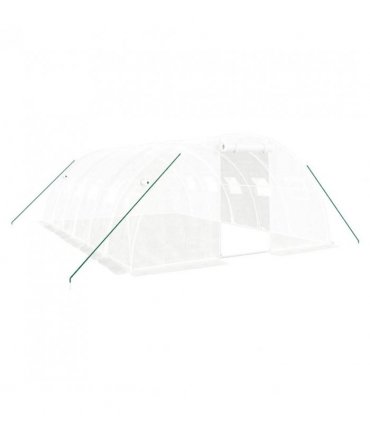 vidaXL Greenhouse with Steel Frame White 24 m² 6x4x2 m — Size: 6 x 4 x 2 m