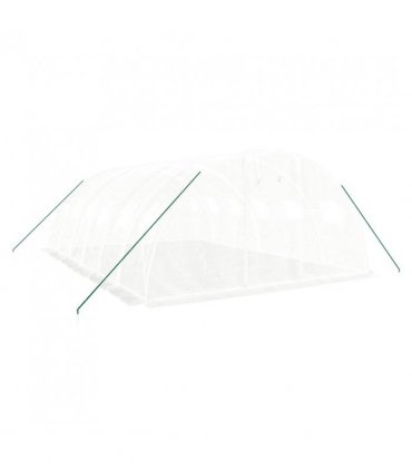 vidaXL Greenhouse with Steel Frame White 24 m² 6x4x2 m — Size: 6 x 4 x 2 m