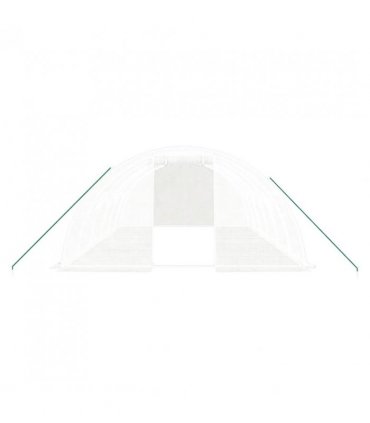 vidaXL Greenhouse with Steel Frame White 24 m² 6x4x2 m — Size: 6 x 4 x 2 m
