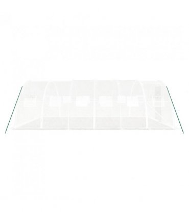 vidaXL Greenhouse with Steel Frame White 24 m² 6x4x2 m — Size: 6 x 4 x 2 m