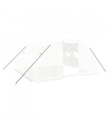 vidaXL Greenhouse with Steel Frame White 16 m² 4x4x2 m — Size: 4 x 4 x 2 m