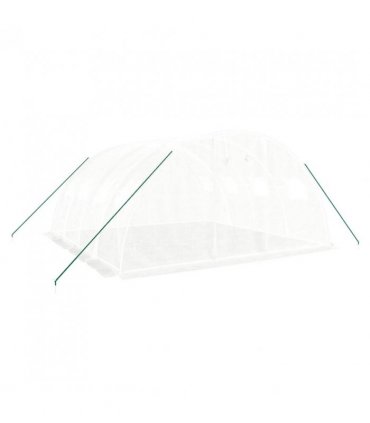 vidaXL Greenhouse with Steel Frame White 16 m² 4x4x2 m — Size: 4 x 4 x 2 m