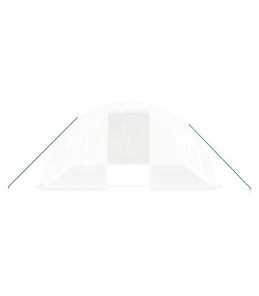 vidaXL Greenhouse with Steel Frame White 16 m² 4x4x2 m — Size: 4 x 4 x 2 m