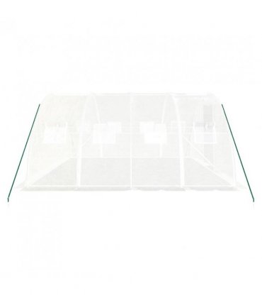 vidaXL Greenhouse with Steel Frame White 16 m² 4x4x2 m — Size: 4 x 4 x 2 m