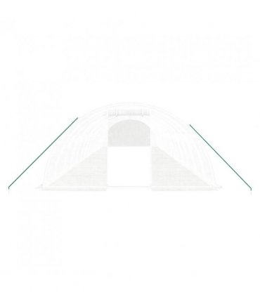 vidaXL Greenhouse with Steel Frame White 56 m² 14x4x2 m — Size: 14 x 4 x 2 m
