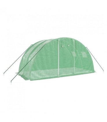 vidaXL Greenhouse with Steel Frame Green 8 m² 4x2x2 m — Size: 4 x 2 x 2 m — V0671965562