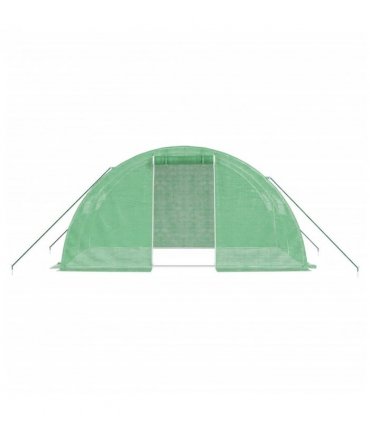 vidaXL Greenhouse with Steel Frame Green 8 m² 4x2x2 m — Size: 4 x 2 x 2 m — V0671965562