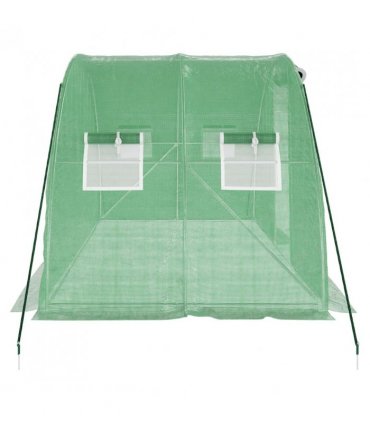 vidaXL Greenhouse with Steel Frame Green 8 m² 4x2x2 m — Size: 4 x 2 x 2 m — V0671965562