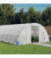vidaXL Greenhouse with Steel Frame White 40 m² 10x4x2 m — Size: 10 x 4 x 2 m