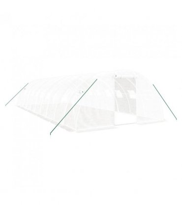 vidaXL Greenhouse with Steel Frame White 40 m² 10x4x2 m — Size: 10 x 4 x 2 m