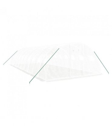 vidaXL Greenhouse with Steel Frame White 40 m² 10x4x2 m — Size: 10 x 4 x 2 m