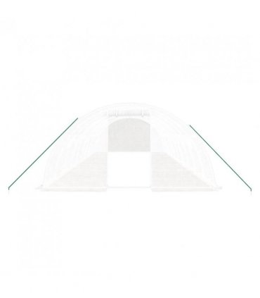 vidaXL Greenhouse with Steel Frame White 40 m² 10x4x2 m — Size: 10 x 4 x 2 m