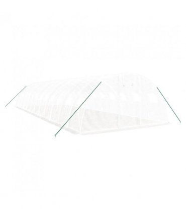 vidaXL Greenhouse with Steel Frame White 48 m² 12x4x2 m — Size: 12 x 4 x 2 m