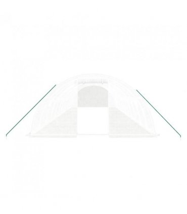vidaXL Greenhouse with Steel Frame White 48 m² 12x4x2 m — Size: 12 x 4 x 2 m