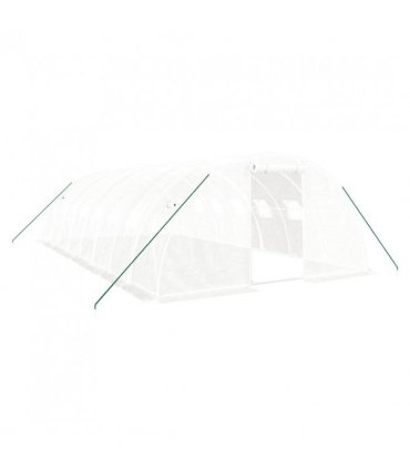 vidaXL Greenhouse with Steel Frame White 32 m² 8x4x2 m — Size: 8 x 4 x 2 m