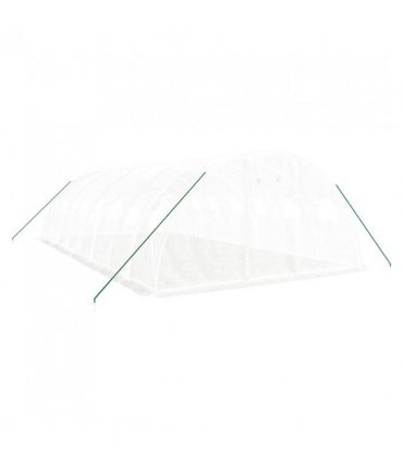 vidaXL Greenhouse with Steel Frame White 32 m² 8x4x2 m — Size: 8 x 4 x 2 m