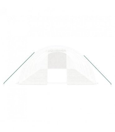 vidaXL Greenhouse with Steel Frame White 32 m² 8x4x2 m — Size: 8 x 4 x 2 m