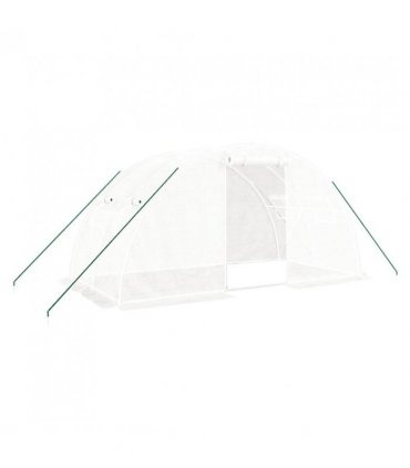vidaXL Greenhouse with Steel Frame White 8 m² 4x2x2 m — Size: 4 x 2 x 2 m — V0671965569