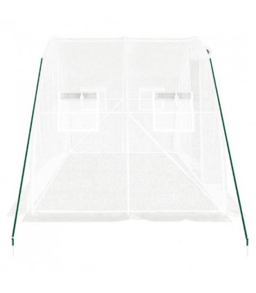 vidaXL Greenhouse with Steel Frame White 8 m² 4x2x2 m — Size: 4 x 2 x 2 m — V0671965569