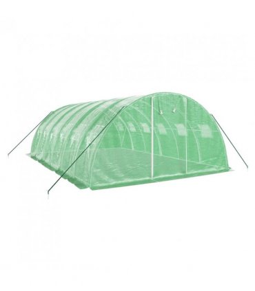 vidaXL Greenhouse with Steel Frame Green 24 m² 6x4x2 m — Size: 6 x 4 x 2 m