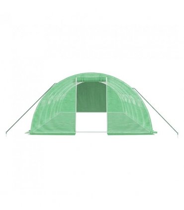 vidaXL Greenhouse with Steel Frame Green 24 m² 6x4x2 m — Size: 6 x 4 x 2 m