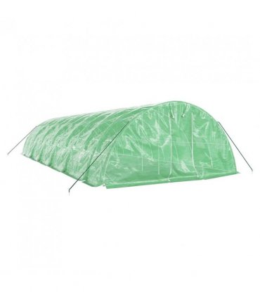 vidaXL Greenhouse with Steel Frame Green 60 m² 12x5x2.3 m — Size: 12 x 5 x 2.3 m