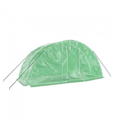 vidaXL Greenhouse with Steel Frame Green 10 m² 5x2x2.3 m — Size: 5 x 2 x 2.3 m