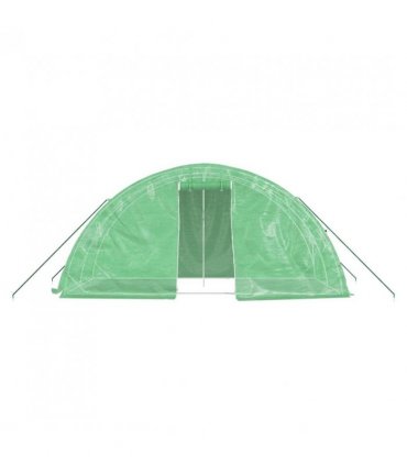vidaXL Greenhouse with Steel Frame Green 10 m² 5x2x2.3 m — Size: 5 x 2 x 2.3 m