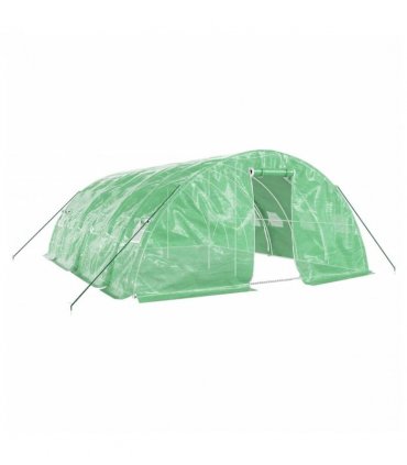 vidaXL Greenhouse with Steel Frame Green 30 m² 6x5x2.3 m — Size: 6 x 5 x 2.3 m