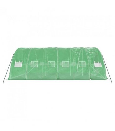 vidaXL Greenhouse with Steel Frame Green 30 m² 6x5x2.3 m — Size: 6 x 5 x 2.3 m