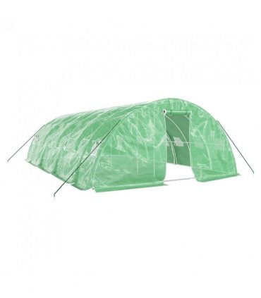 vidaXL Greenhouse with Steel Frame Green 40 m² 8x5x2.3 m — Size: 8 x 5 x 2.3 m
