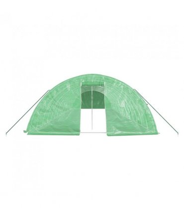 vidaXL Greenhouse with Steel Frame Green 80 m² 16x5x2.3 m — Size: 16 x 5 x 2.3 m