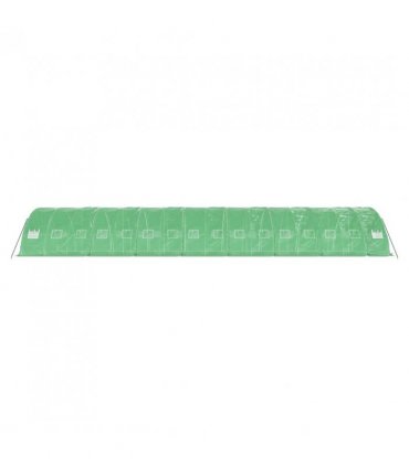 vidaXL Greenhouse with Steel Frame Green 80 m² 16x5x2.3 m — Size: 16 x 5 x 2.3 m