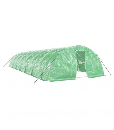 vidaXL Greenhouse with Steel Frame Green 70 m² 14x5x2.3 m — Size: 14 x 5 x 2.3 m