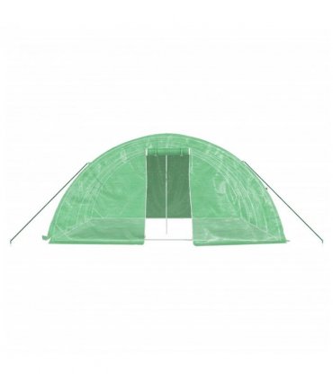 vidaXL Greenhouse with Steel Frame Green 20 m² 5x4x2.3 m — Size: 5 x 4 x 2.3 m