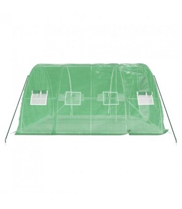 vidaXL Greenhouse with Steel Frame Green 20 m² 5x4x2.3 m — Size: 5 x 4 x 2.3 m