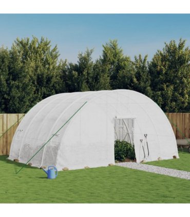vidaXL Greenhouse with Steel Frame White 24 m² 6x4x2.85 m — Size: 6 x 4 x 2.85 m