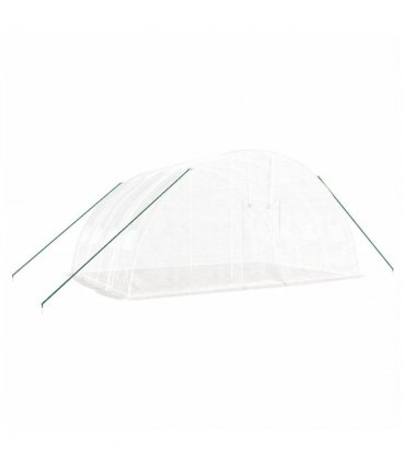 vidaXL Greenhouse with Steel Frame White 24 m² 6x4x2.85 m — Size: 6 x 4 x 2.85 m