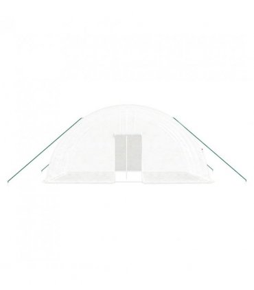 vidaXL Greenhouse with Steel Frame White 24 m² 6x4x2.85 m — Size: 6 x 4 x 2.85 m