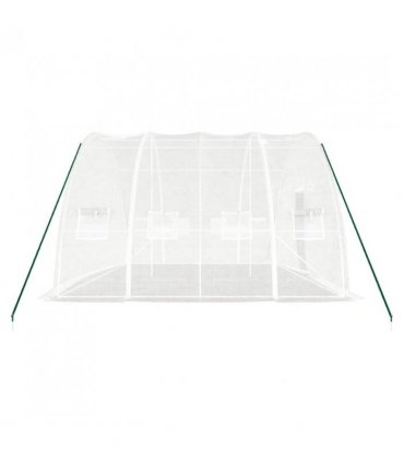 vidaXL Greenhouse with Steel Frame White 24 m² 6x4x2.85 m — Size: 6 x 4 x 2.85 m