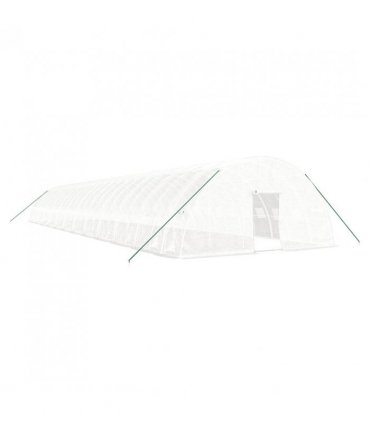 vidaXL Greenhouse with Steel Frame White 144 m² 24x6x2.85 m — Size: 24 x 6 x 2.85 m