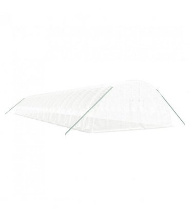 vidaXL Greenhouse with Steel Frame White 144 m² 24x6x2.85 m — Size: 24 x 6 x 2.85 m