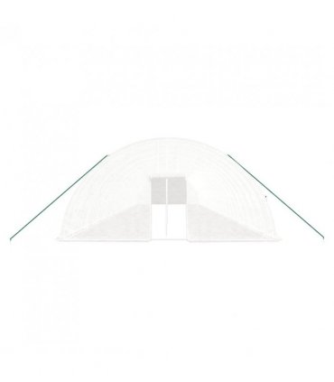 vidaXL Greenhouse with Steel Frame White 144 m² 24x6x2.85 m — Size: 24 x 6 x 2.85 m